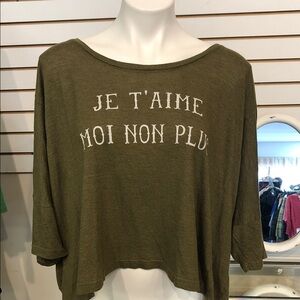 Wildfox Olive Graphic Top